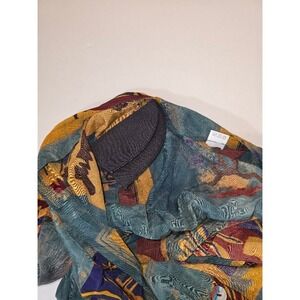 Abstract Art to Wear Button Down Short Sleeve‎ Top Art Moderism Women's L